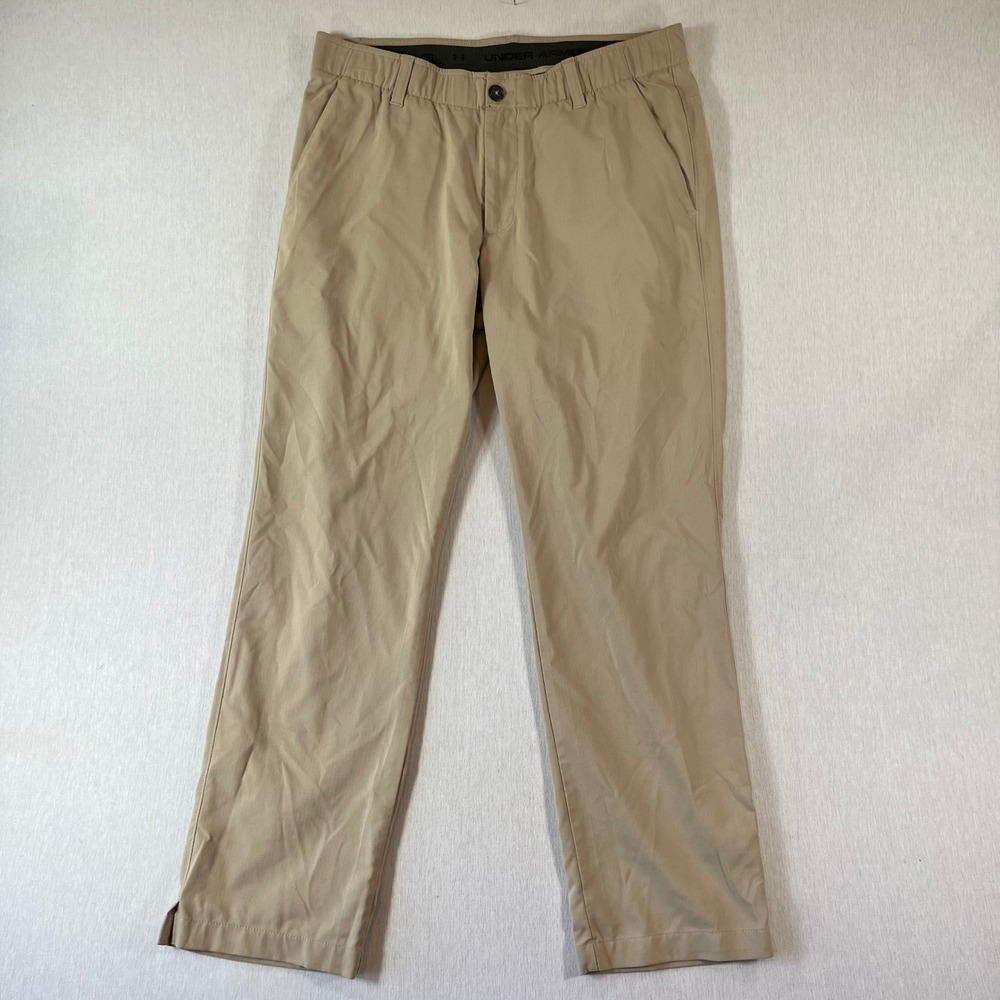 Under Armour Golf Pants Men 34x30 (Fit 34x28) Khaki Performance Stretch Active